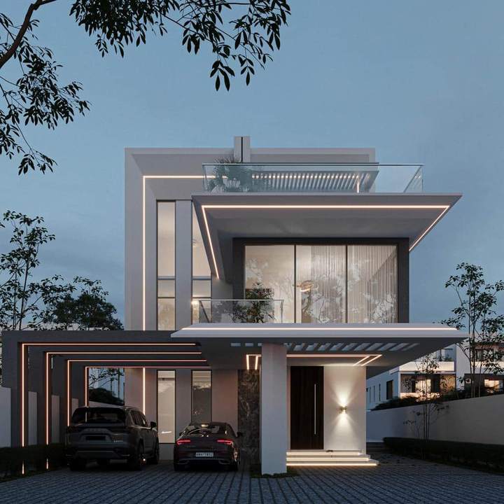 Front of the Desiderata with garage