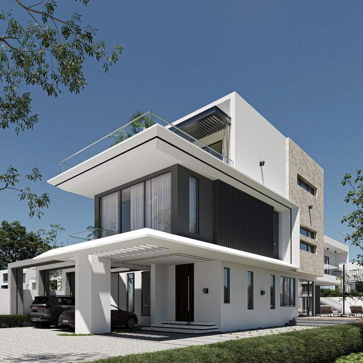 Corner view with roof terrace