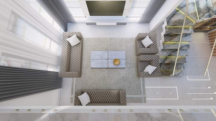 Living room seen from above