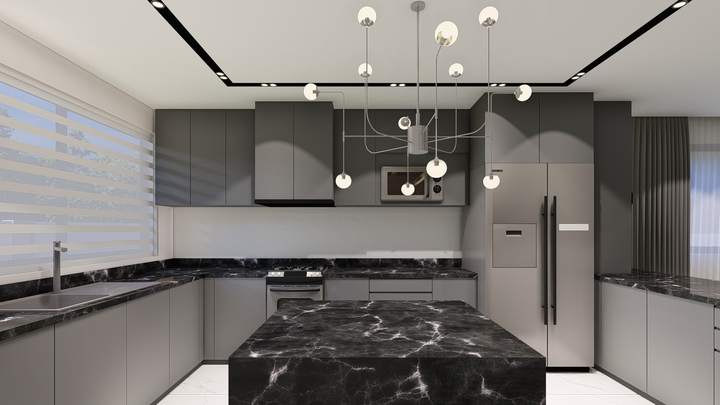 Kitchen with island