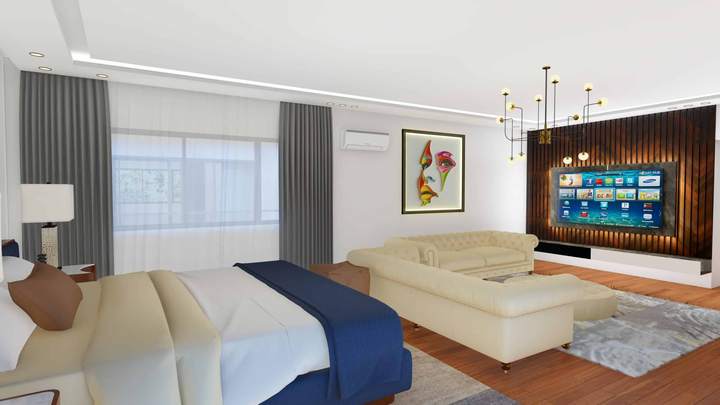 Bedroom with sitting area